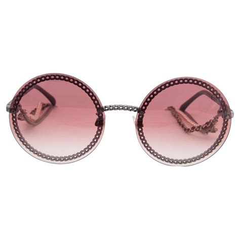 chanel pearl sunglasses round|authentic chanel sunglasses sale.